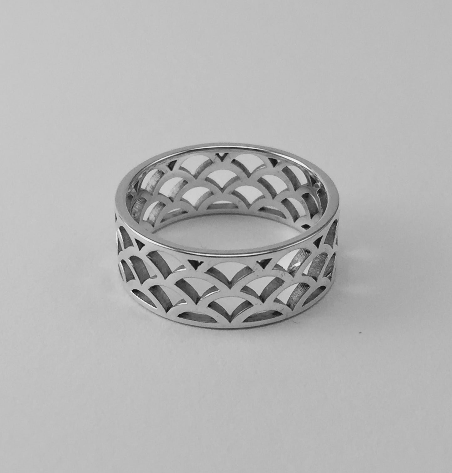 Bague Vague Seigaiha anneau, argent sterling, inspiration Japon. Alliance