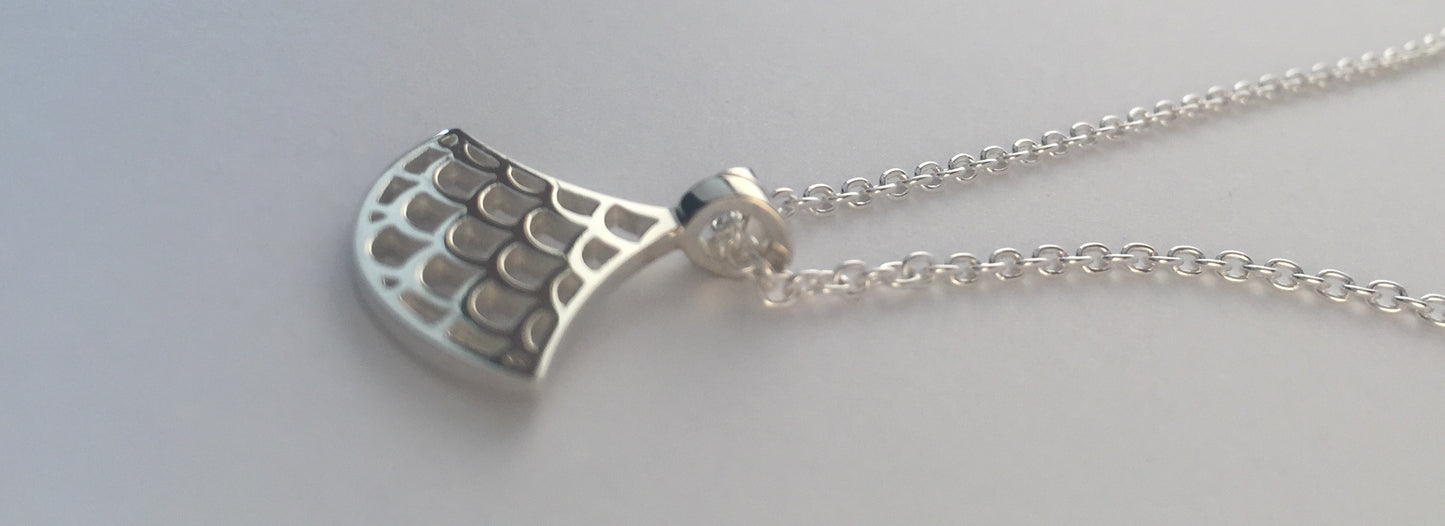 Collier Vague Seigaiha, Pendentif argent sterling avec chaîne, inspiration Japon