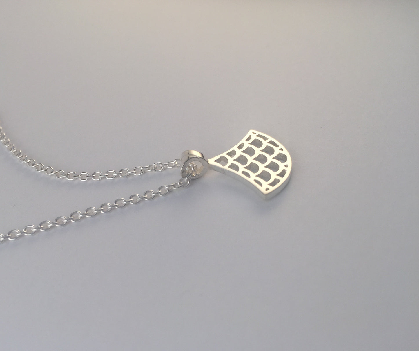 Collier Vague Seigaiha, Pendentif argent sterling avec chaîne, inspiration Japon