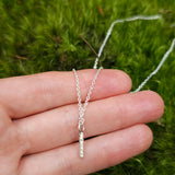 Mini collier Bouleau, collier inspiré de l'écorce des arbres et entièrement fait à la main. Argent sterling.