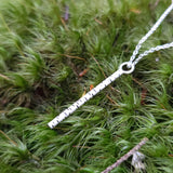 Trio 4 grand bouleau : longues boucles d'oreilles bouleau sur crochet, long collier, bague.