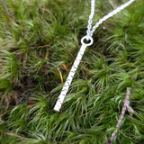 Grand collier Bouleau, collier inspiré de l'écorce des arbres et entièrement fait à la main. Argent sterling.