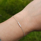 Bracelet mini Bouleau réglable de 6 à 7 pouces, inspiré de l'écorce des arbres. Entièrement fait à la main en argent sterling.