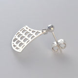 Boucles d'oreille Vague Seigaiha , argent sterling,  inspiration Japon. Bijoux minimalistes.