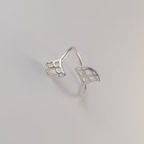 Bague double Vague Seigaiha, argent sterling,  inspiration Japon. Bague ouverte.