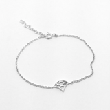 Bracelet Vague Seigaiha, argent sterling, inspiration Japon. Bijou minimaliste. Bracelet chaîne