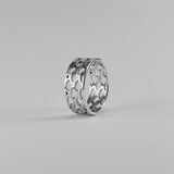 Bague Vague Seigaiha anneau, argent sterling,  inspiration Japon. Alliance