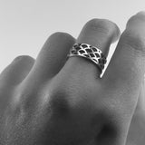 Bague Vague Seigaiha anneau, argent sterling,  inspiration Japon. Alliance