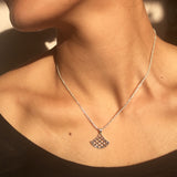 Collier Vague Seigaiha, Pendentif argent sterling avec chaîne,  inspiration Japon