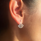 Boucles d'oreille Vague Seigaiha , argent sterling,  inspiration Japon. Bijoux minimalistes.