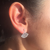 Boucles d'oreille Vague Seigaiha , argent sterling,  inspiration Japon. Bijoux minimalistes.