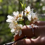 Bague Sakura, fleurs de cerisier, argent sterling et perles, bijou d'inspiration Japonaise.