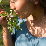 Pendentif Sakura, fleurs de cerisier, argent sterling et perles, bijou d'inspiration Japonaise.