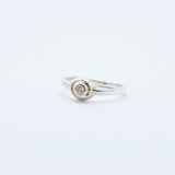 Bague LUNA , argent sterling et pierre semi-précieuse, bague sertie d'un zircon cubique. Bague de fiançailles, mariage, pierre fine.