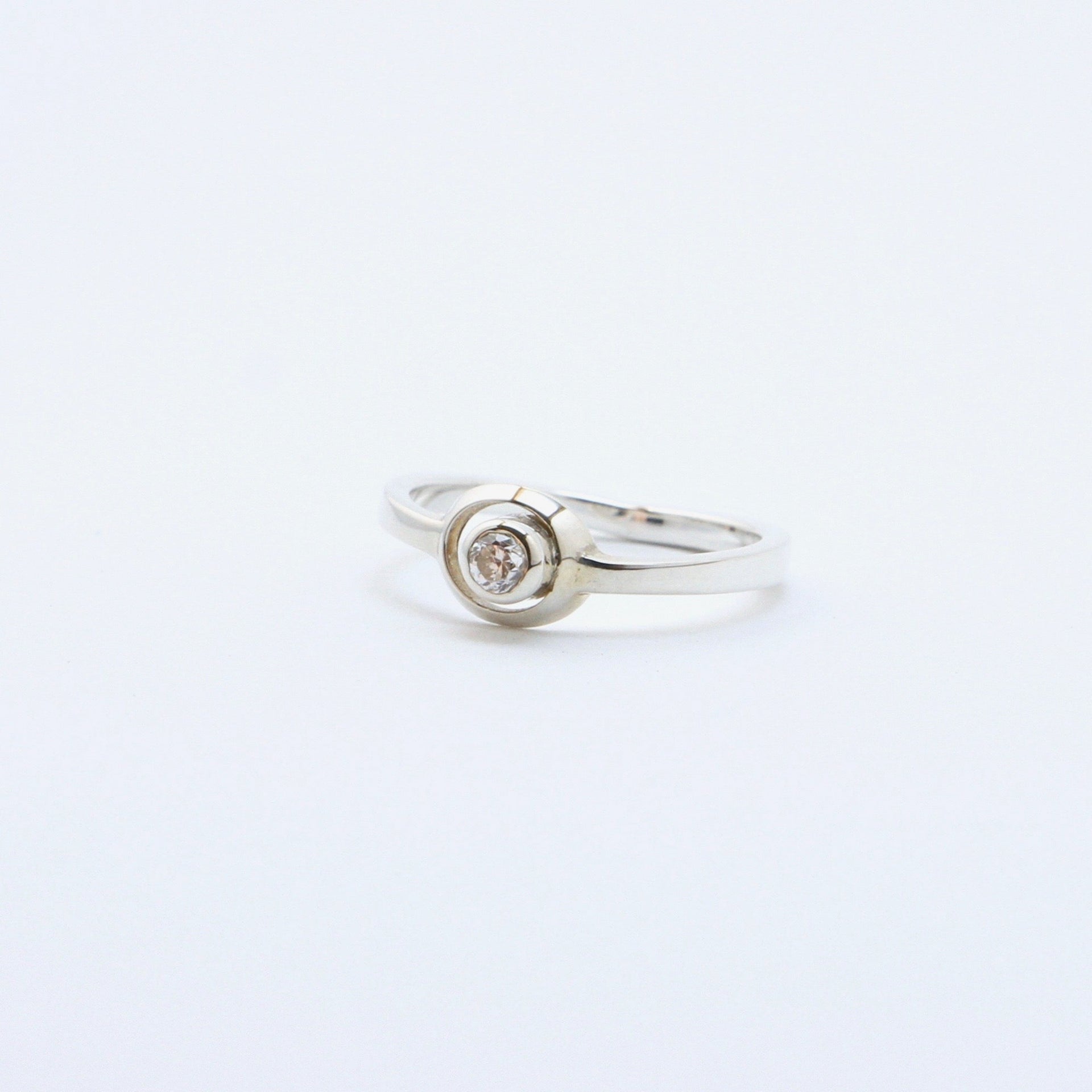 Bague Argent Sterling 925 - Pierre De Lune Arc-en-ciel Naturelle - Taille 6.5 - Inde
