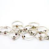 Bague LUNA , argent sterling et pierre semi-précieuse, bague sertie d'une améthyste. Bague de fiançailles, mariage, pierre fine.