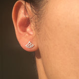 mini boucles d'oreille Vague Seigaiha , argent sterling,  inspiration Japon. Bijoux minimalistes.