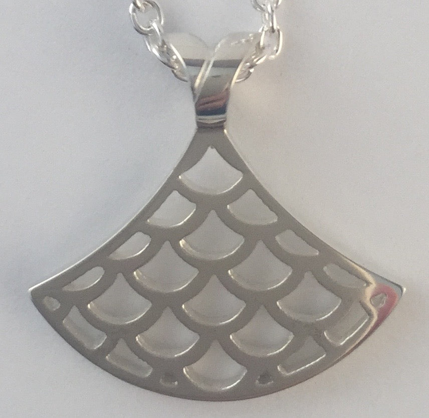 Collier Vague Seigaiha, Pendentif argent sterling avec chaîne,  inspiration Japon