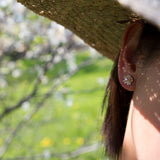 Boucles d'oreilles Sakura perles, fleurs de cerisier, argent sterling, bijou d'inspiration Japonaise.
