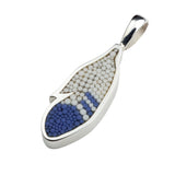 Pendentif Plume 10 en argent sterling et micro-mosaïque de verre, avec chaîne en argent sterling.